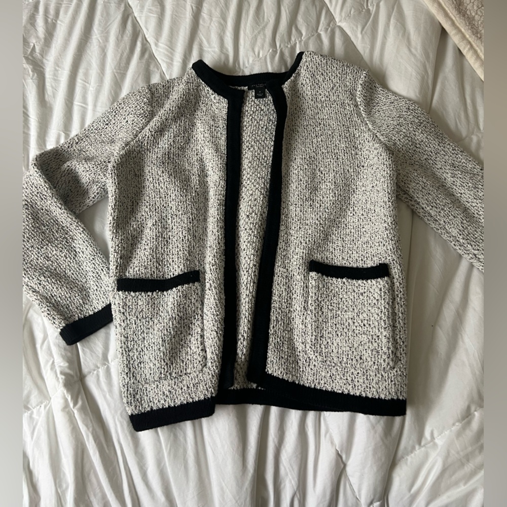 Ann Taylor Factory Black and White Knit Jacket
